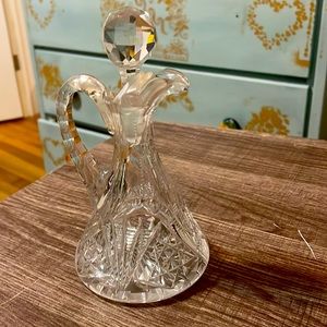 Antique crystal Oil Cruet 7 inches